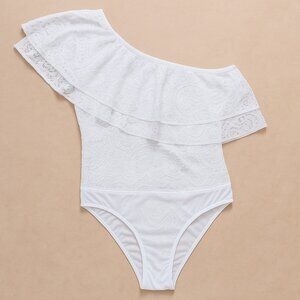 Guess Marciano Marisol Lace Bodysuit Women's Size S White Backless Sexy